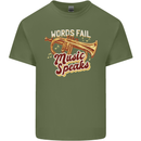 Flugelhorn Music Speaks Where Words Fail Mens Cotton T-Shirt Tee Top Military Green