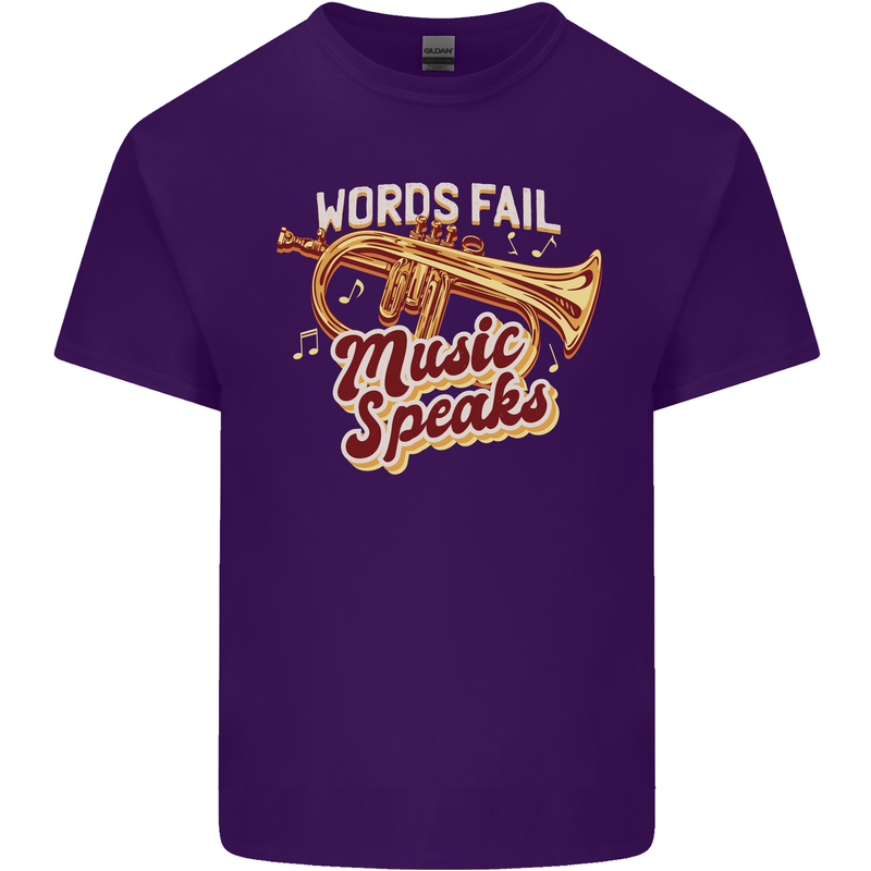 Flugelhorn Music Speaks Where Words Fail Mens Cotton T-Shirt Tee Top Purple