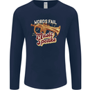 Flugelhorn Music Speaks Where Words Fail Mens Long Sleeve T-Shirt Navy Blue