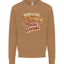 Flugelhorn Music Speaks Where Words Fail Mens Sweatshirt Jumper Caramel Latte