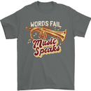 Flugelhorn Music Speaks Where Words Fail Mens T-Shirt 100% Cotton Charcoal