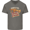 Flugelhorn Music Speaks Where Words Fail Mens V-Neck Cotton T-Shirt Charcoal