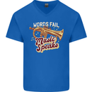 Flugelhorn Music Speaks Where Words Fail Mens V-Neck Cotton T-Shirt Royal Blue