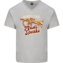 Flugelhorn Music Speaks Where Words Fail Mens V-Neck Cotton T-Shirt Sports Grey
