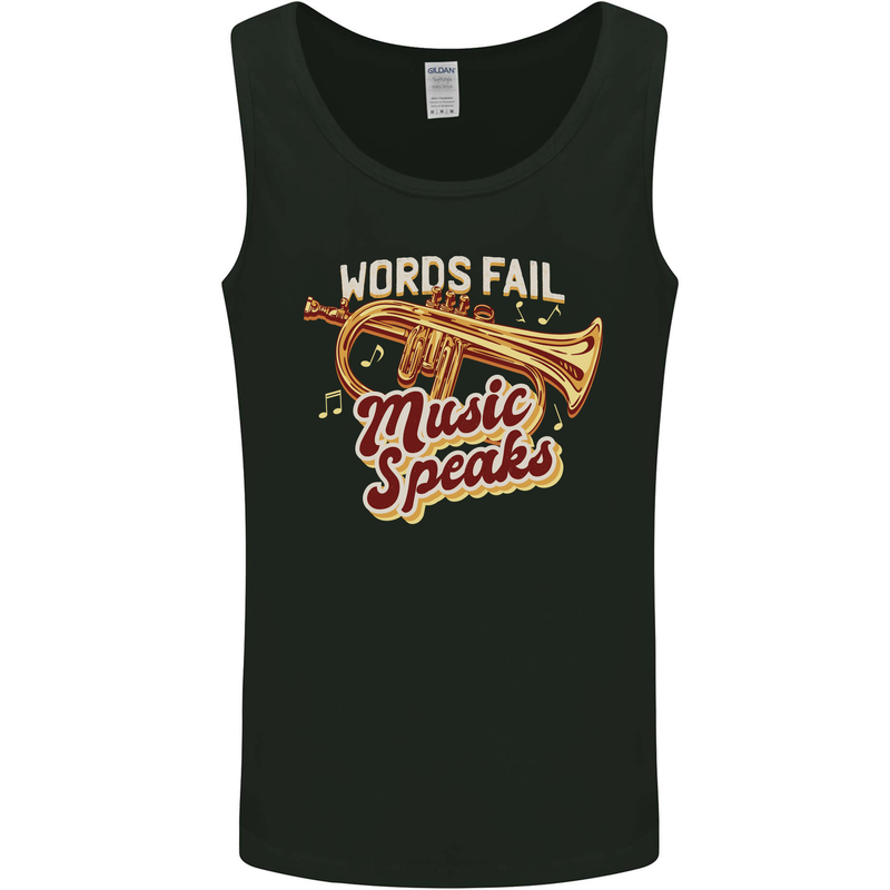 Flugelhorn Music Speaks Where Words Fail Mens Vest Tank Top Black