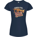 Flugelhorn Music Speaks Where Words Fail Womens Petite Cut T-Shirt Navy Blue
