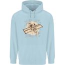 Flying Steampunk Dog Childrens Kids Hoodie Light Blue