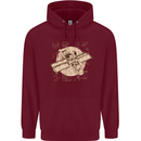 Flying Steampunk Dog Childrens Kids Hoodie Maroon