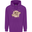 Flying Steampunk Dog Childrens Kids Hoodie Purple