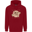 Flying Steampunk Dog Childrens Kids Hoodie Red