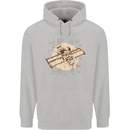 Flying Steampunk Dog Childrens Kids Hoodie Sports Grey