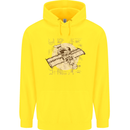 Flying Steampunk Dog Childrens Kids Hoodie Yellow