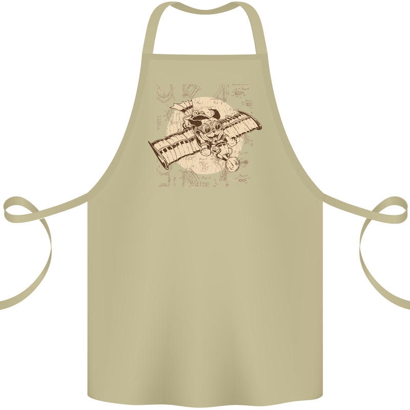 Flying Steampunk Dog Cotton Apron 100% Organic Khaki