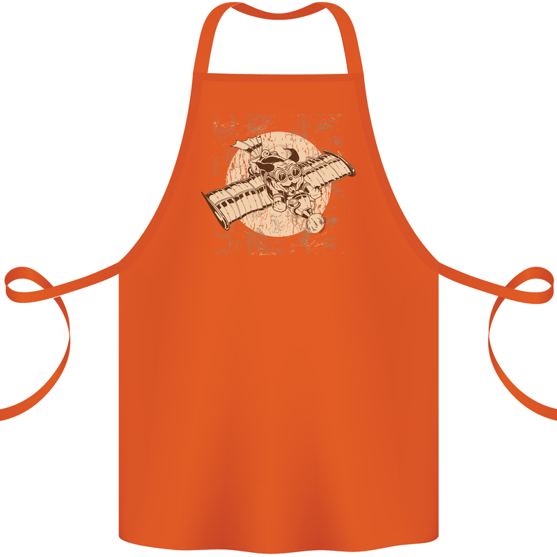 Flying Steampunk Dog Cotton Apron 100% Organic Orange