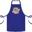 Flying Steampunk Dog Cotton Apron 100% Organic Royal Blue