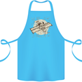 Flying Steampunk Dog Cotton Apron 100% Organic Turquoise