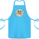 Flying Steampunk Dog Cotton Apron 100% Organic Turquoise