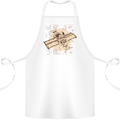 Flying Steampunk Dog Cotton Apron 100% Organic White