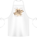 Flying Steampunk Dog Cotton Apron 100% Organic White