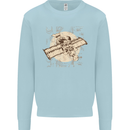 Flying Steampunk Dog Kids Sweatshirt Jumper Light Blue