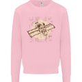 Flying Steampunk Dog Kids Sweatshirt Jumper Light Pink