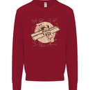 Flying Steampunk Dog Kids Sweatshirt Jumper Red