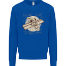 Flying Steampunk Dog Kids Sweatshirt Jumper Royal Blue