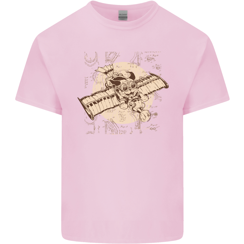 Flying Steampunk Dog Kids T-Shirt Childrens Light Pink