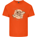 Flying Steampunk Dog Kids T-Shirt Childrens Orange