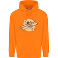 Flying Steampunk Dog Mens 80% Cotton Hoodie Orange