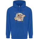 Flying Steampunk Dog Mens 80% Cotton Hoodie Royal Blue