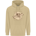 Flying Steampunk Dog Mens 80% Cotton Hoodie Sand