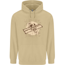Flying Steampunk Dog Mens 80% Cotton Hoodie Sand