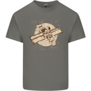 Flying Steampunk Dog Mens Cotton T-Shirt Tee Top Charcoal