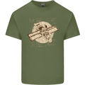Flying Steampunk Dog Mens Cotton T-Shirt Tee Top Military Green