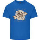 Flying Steampunk Dog Mens Cotton T-Shirt Tee Top Royal Blue