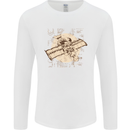 Flying Steampunk Dog Mens Long Sleeve T-Shirt White