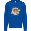Flying Steampunk Dog Mens Sweatshirt Jumper Royal Blue