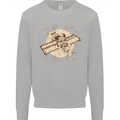 Flying Steampunk Dog Mens Sweatshirt Jumper Sports Grey