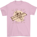 Flying Steampunk Dog Mens T-Shirt 100% Cotton Light Pink