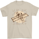 Flying Steampunk Dog Mens T-Shirt 100% Cotton Sand