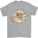 Flying Steampunk Dog Mens T-Shirt 100% Cotton Sports Grey