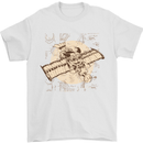 Flying Steampunk Dog Mens T-Shirt 100% Cotton White