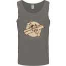 Flying Steampunk Dog Mens Vest Tank Top Charcoal