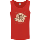 Flying Steampunk Dog Mens Vest Tank Top Red
