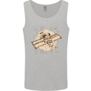 Flying Steampunk Dog Mens Vest Tank Top Sports Grey