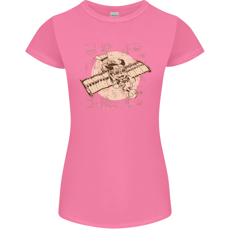 Flying Steampunk Dog Womens Petite Cut T-Shirt Azalea