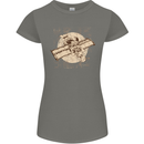 Flying Steampunk Dog Womens Petite Cut T-Shirt Charcoal