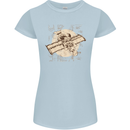 Flying Steampunk Dog Womens Petite Cut T-Shirt Light Blue