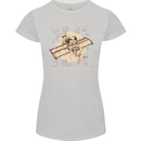 Flying Steampunk Dog Womens Petite Cut T-Shirt Sports Grey